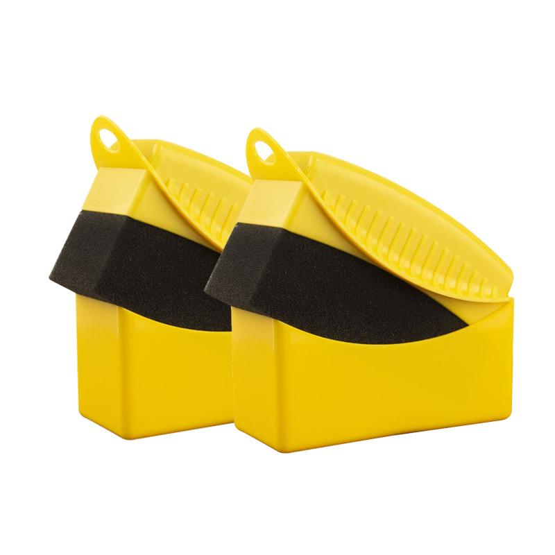 Car Wheel Detailing Polishing Waxing Sponge Brush with Cover Wheel Hub Tire Contour Washing Cleaning Brush Car Wash Accessories