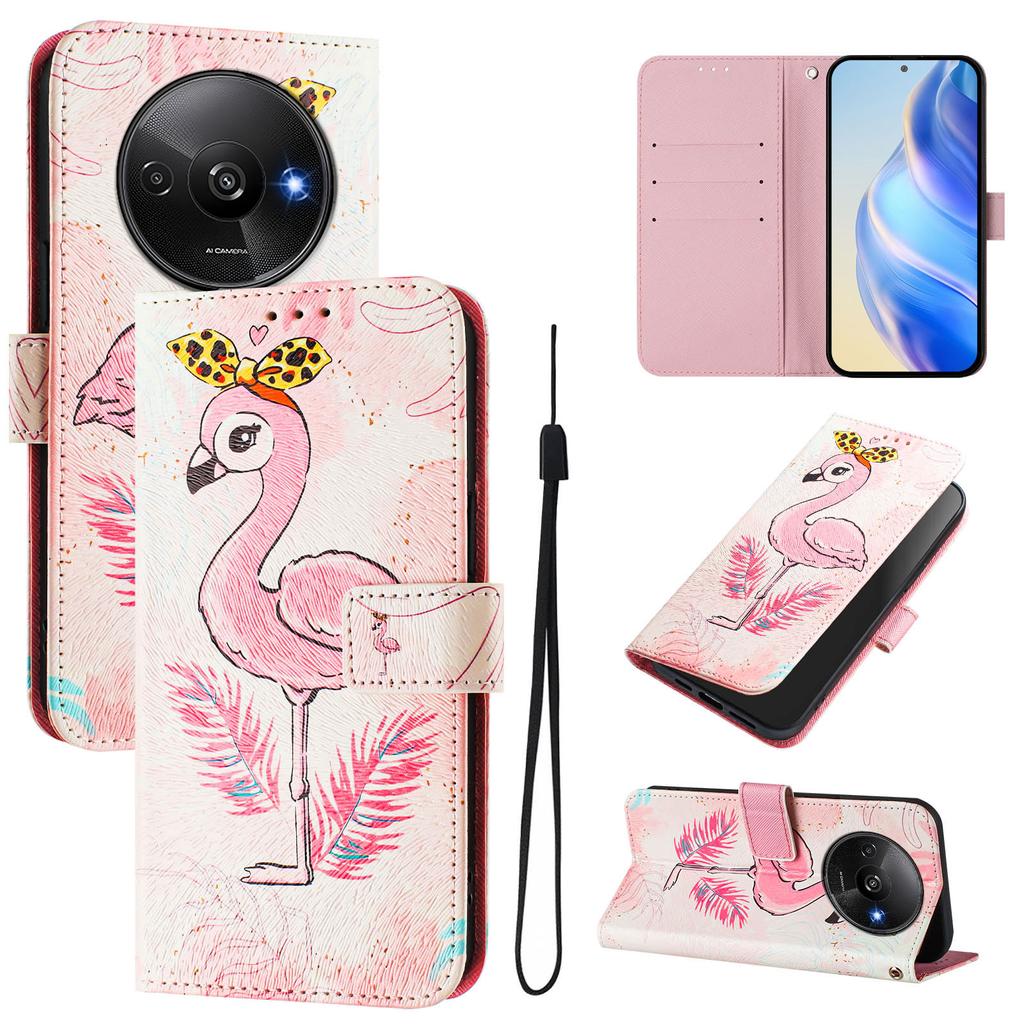 Фламинго роскошный окрашенный кожаный чехол-кошелек из искусственной кожи в стиле книги для Xiaomi 5X 6X 11 12,Redmi 6 7 8 9 10 12,Redmi Note 7 8 9 10 11 12...