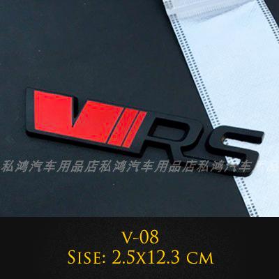 Car 3D Metal VRS RS Badge Sticker Logo Car Body Tail Grill Emblem Side Fender Stickers
