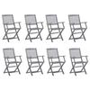 VidaXL Set of 8 Folding Outdoor Chairs, Patio Seats, Balcony Chairs, Garden Patio Furniture, Wood 3078261