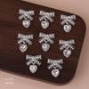 Nail Art Accessories 10Pcs Sweet Bow Love Heart Tassel Pendant Shiny Gems for Professional Nail Salon
