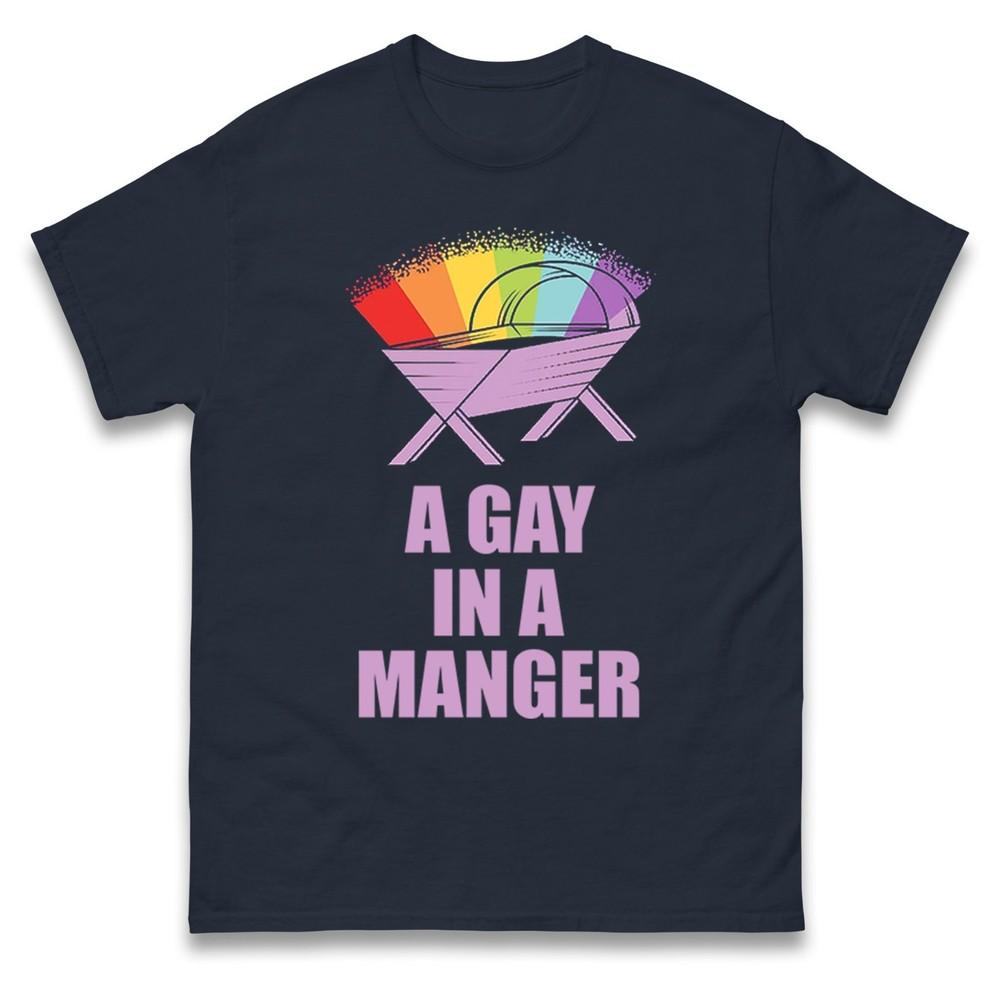 A Gay In A Unisexger Christmas T Shirt Rainbow Unisexger Graphic Xmas Outfit T Shirt