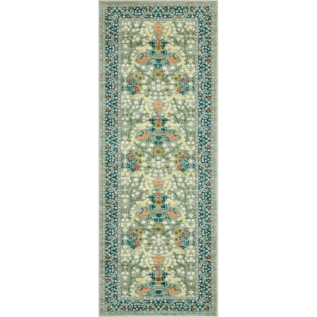 Коврик-дорожка для коридора, напольный коврик, темно-синий ковер с растительным цветочным рисунком, ковры в богемном стиле для домашнего декора, мягкие ковры, которые можно стирать в машине