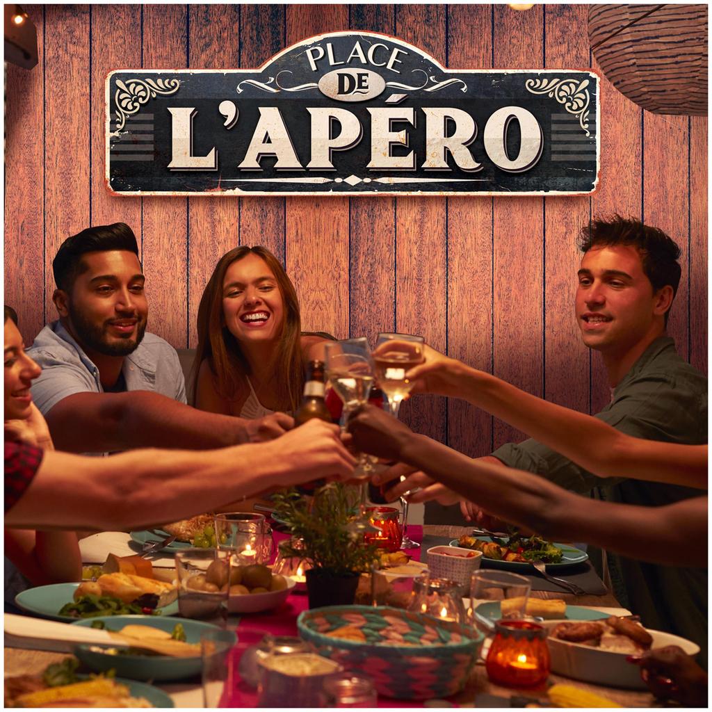 Les Trésors De Lily [A2200] - Металлическая табличка XXL «Place de l'Apéro» серо-синяя - 90x30 см