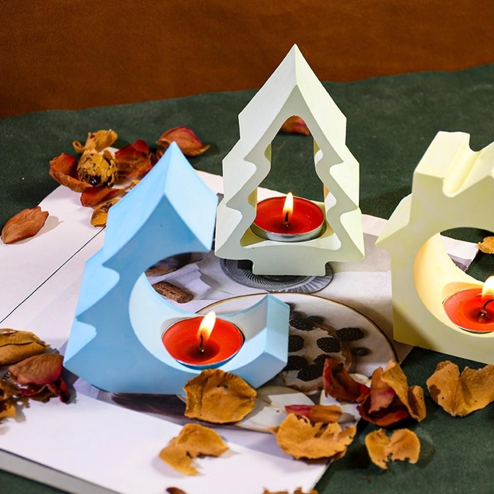 3D Christmas Tree Candle Mold Silicone Epoxy Resin Plaster Mold Gift Making