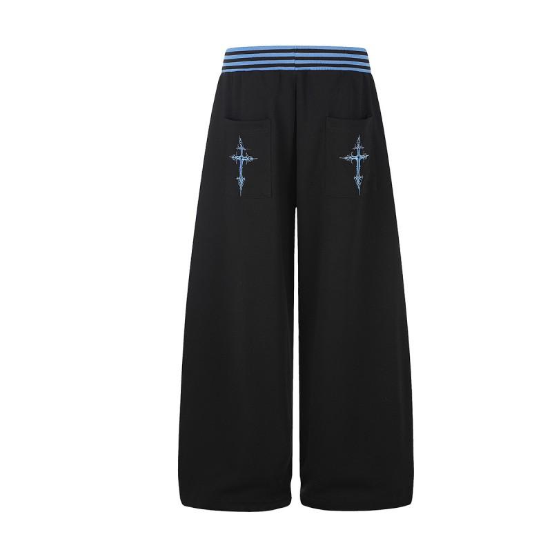 Magic Bear Loose Fit Sweatpants - American Vintage Street Style Wide Leg Casual Pants Teens