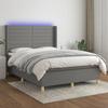 VidaXL Slat Bed Base with Mattress and LED, Upholstered Bed, Double Bed, Adult Bed for Interior Bedroom, 3138958