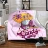 Candy Sweet Girl Cozy Customizable Blanket Personalized Text Soft Warm Cozy Great For Sofa Couch Office Bed Picnics Four Seasons Multipurpose Stylish