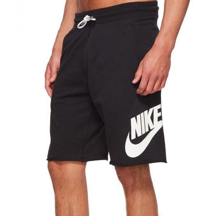 Nike Logo Print Elastic Waistband Drawstring Shorts Men Bottoms Black 905299-010