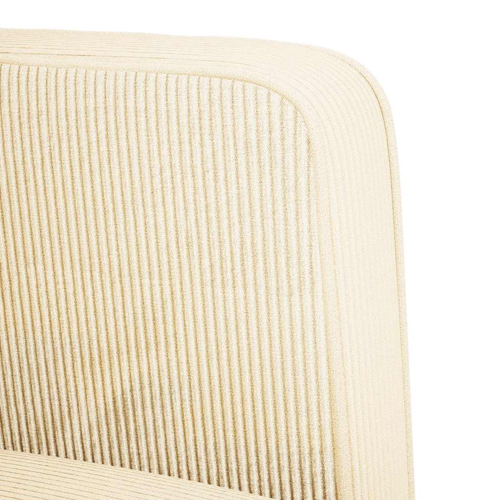 Cream Cord Fabric Armchair with Armrests 54 cm Seat Width