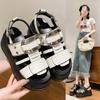 Sports Sandals Women 2024 Summer New All-Match Internet Celebrity Muffin Platform Sandals Heel Flat Pregnant Women Shoes