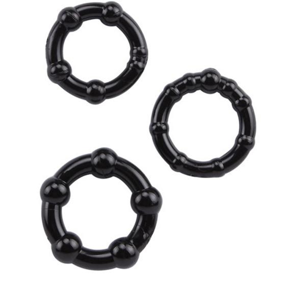 3 шт./компл. мужские круглые кольца для задержки пениса с бусинами, товары для взрослых, сексуальная стимуляция