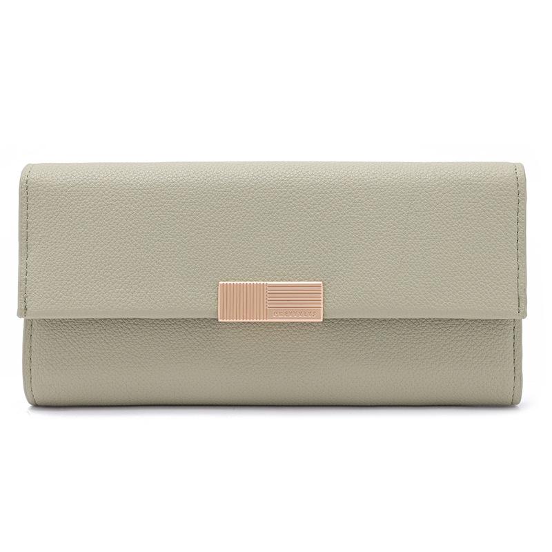 Кошелек PU женский длинный многофункциональный большой емкости модный простой однотонный цвет сумка