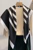 Women' Scarf Black and White 90X90 - Minimalist, Geometric, Silky to the Touch