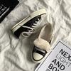 Cotton Shoes Female Versatile Student Velvet Black Low-top Canvas Shoes Female