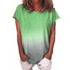 Comfortable Women's Summer Short Sleeve Gradient Plus Size Casual Beach T-shirt Tops Blouse For Relaxed Days