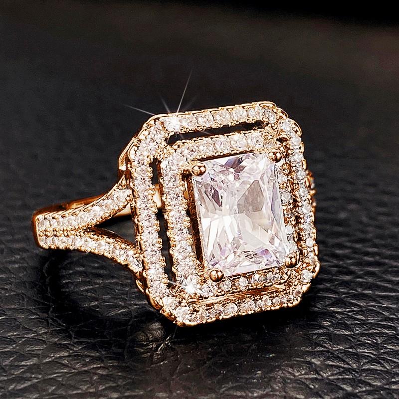 Huitan Fashion Square кубические циркониевые женские кольца современные модные свадебные помолвочные аксессуары вечности роскошные ювелирные изделия