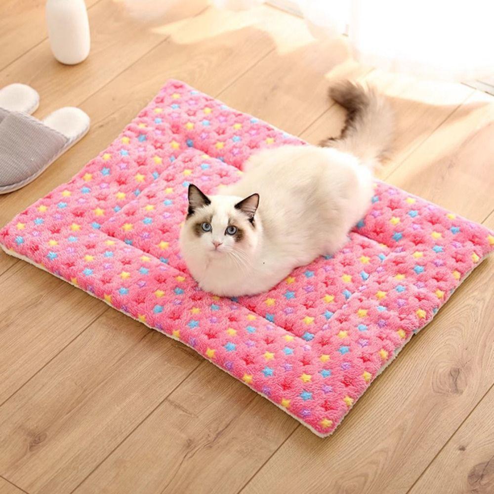 Soft Flannel Pet Mat Flannel Dog Blanket Mat Cat Cover Blanket Dog Thicken Sleeping Mat  Winter