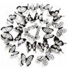 18pcs 3D Butterfly Stickers Home Decorative Butterflies Kids Room Living Room Bedroom Art DIY Wall Decals