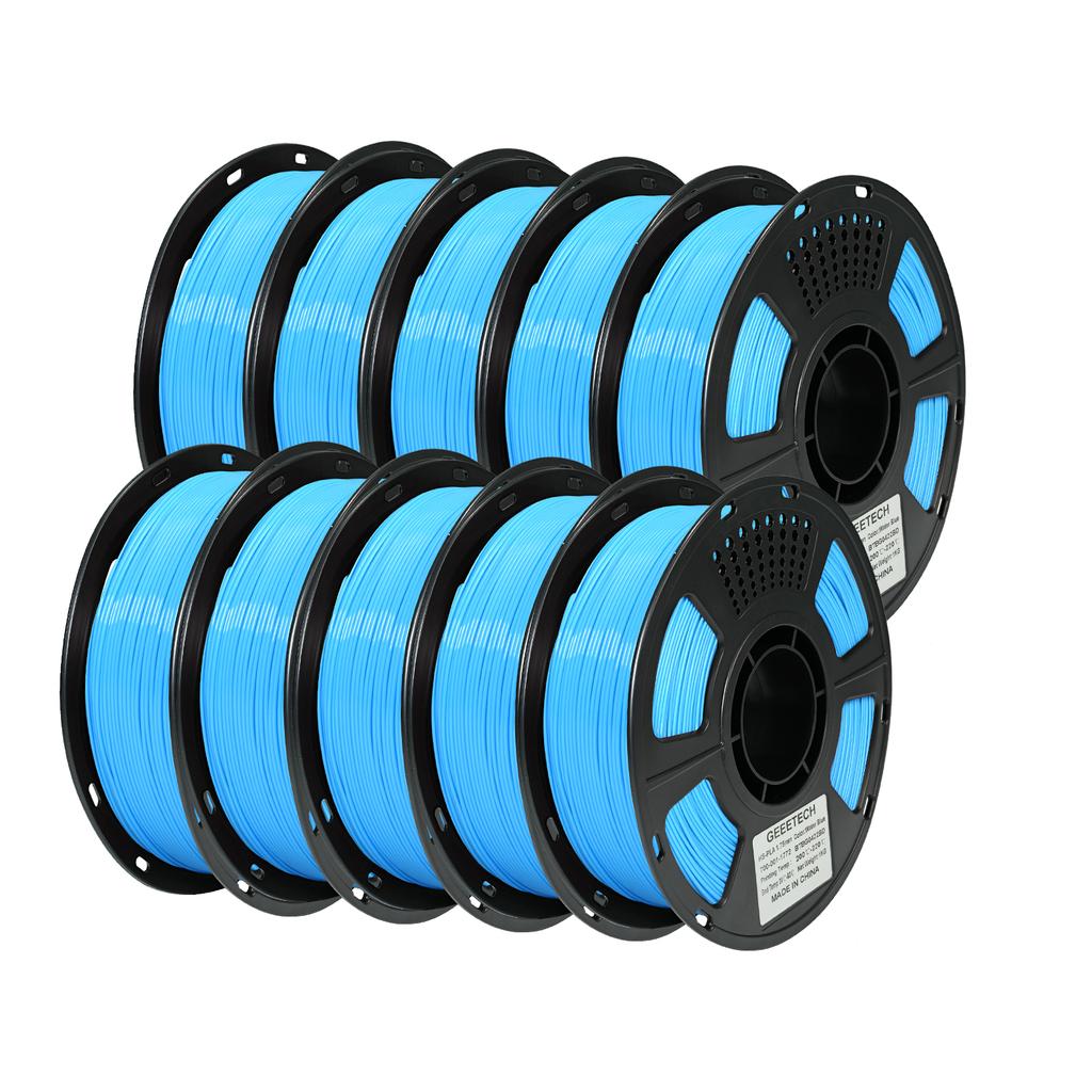 GEEETECH 10Kg High Speed PLA 3D Priner Filament 1kg 1.75mm, Faster Curing & Printing Speed, Higher Printing Quality