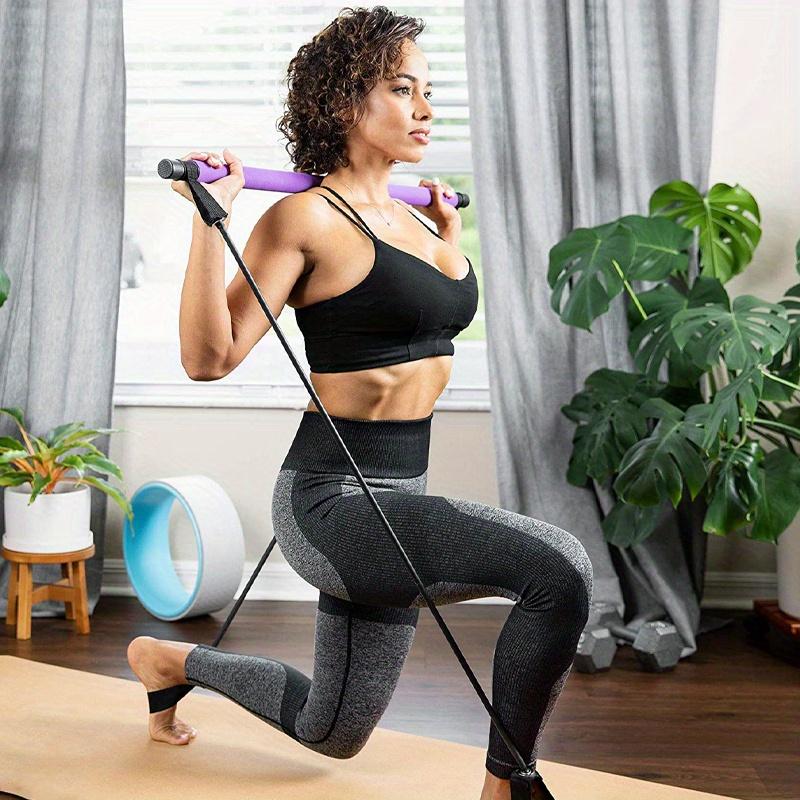 1pc Pilates Bar Kit With Resistance Bands, Stainless Steel Exercise Stick, For Women & Men, Home Gym Workouts Squat Yoga Pilates & Body Shaping