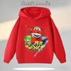 Super Wings Boys' Sports Shirt, Girls' Casual Top, Children's Hooded Sweatshirt, Cartoon Print, Autumn/Winter Long-Sleeve