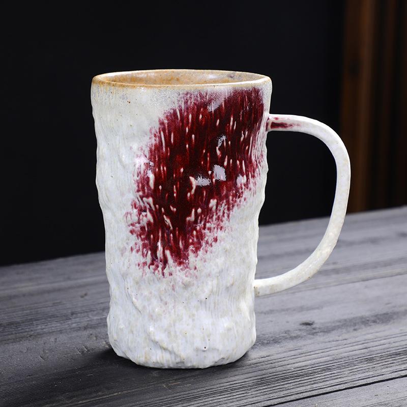 800Ml large capacity mug water cup ceramic cup Japanese retro coarse pottery coffee cup breakfast cup beer cup