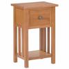VidaXL Magazine Table with Drawer 35x27x55 Cm Solid Oak Wood