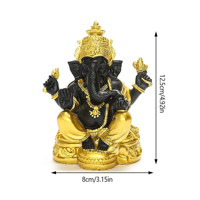 Elephant Statue Hindu Elephant God Statue Lord Ganesha Figurine Elephant God Sculpture Tabletop Decoration Ornament