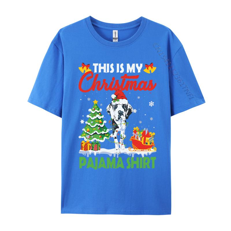 Cute This Is My Christmas Dane Dog Xmas Tshirt Funny T Shirts Hip Hop Printed Cotton Male T Shirt Printed On