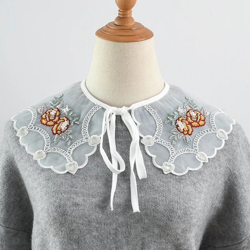 Новый стиль цветочная рубашка ложный воротник шаль для женской рубашки платье плечевые накидки маленькая накидка женский летний тонкий ложный воротник