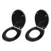 VidaXL Toilet Seats with Lids 2 Pcs MDF Black