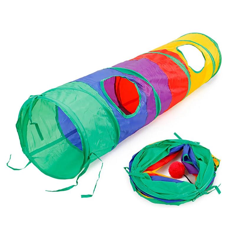 Крытый прочный портативный интерактивный кошачий туннель для игр с игрушками для домашних животных, кошачий туннель, модный кошачий туннель, стимулирующий просторное смотровое отверстие