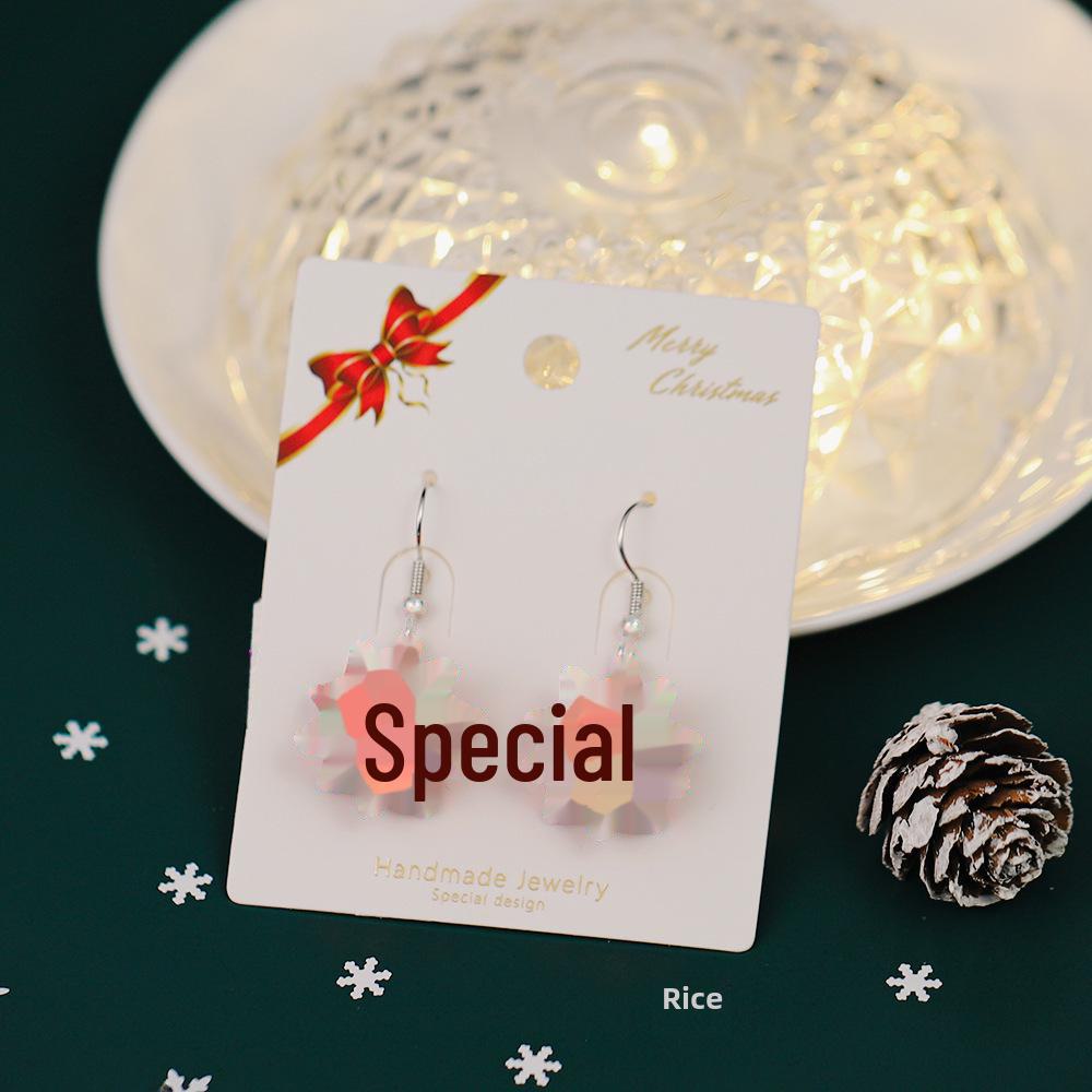 Европейские и американские рождественские серьги-трости с дизайном снежинок и Санты