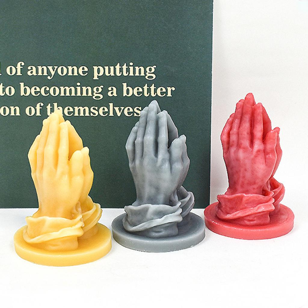 Buddhas Beads Hand Silicone Mould Hands Folded Candle Resin Mold Handmade Scented Candle Epoxy Molds for DIY Home Decor