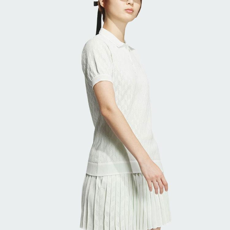 adidas Рубашка поло Primeknit с коротким рукавом, однотонная рубашка поло для гольфа, женские топы, светло-зеленый IN6617