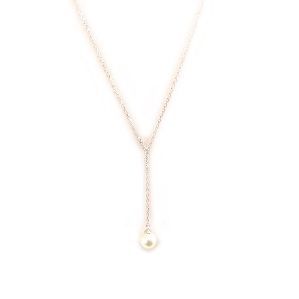 Les Trésors De Lily [L4606] - Серебряное ожерелье «Сисси» Посеребренное белое (родиевое) - 50x8 мм