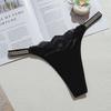 Women Fashion Velvet Low Rise T Back Underpanties Sexy Thongs Women's Panties Rhinestone Lingerie