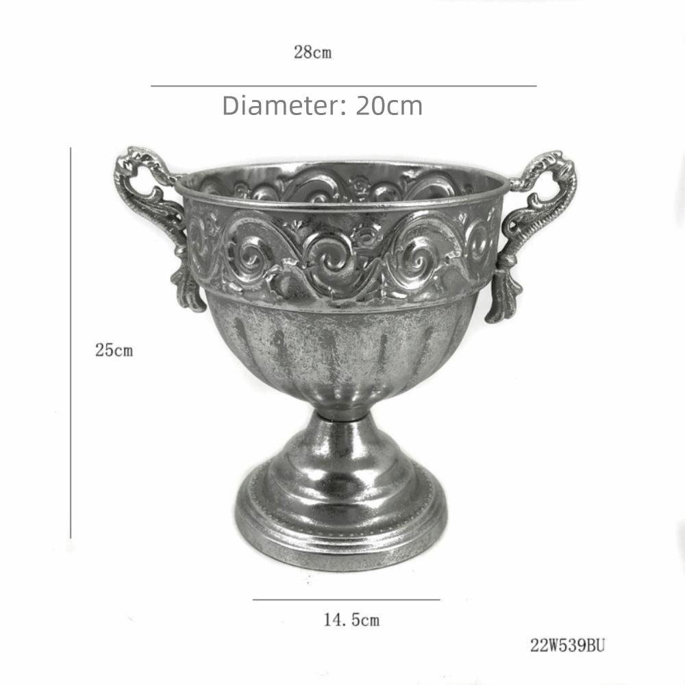 Classical European Flowerpot Silver Flower Planter New Iron Flower Vase Table Decor