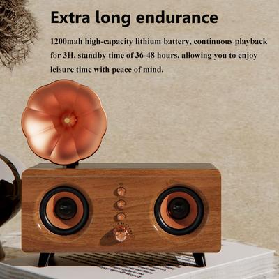 Портативный ретро Bluetooth-динамик винтажный деревянный звук мощный бас Bluetooth Soundbar беспроводной MP3-плеер поддержка TF-карты AUX