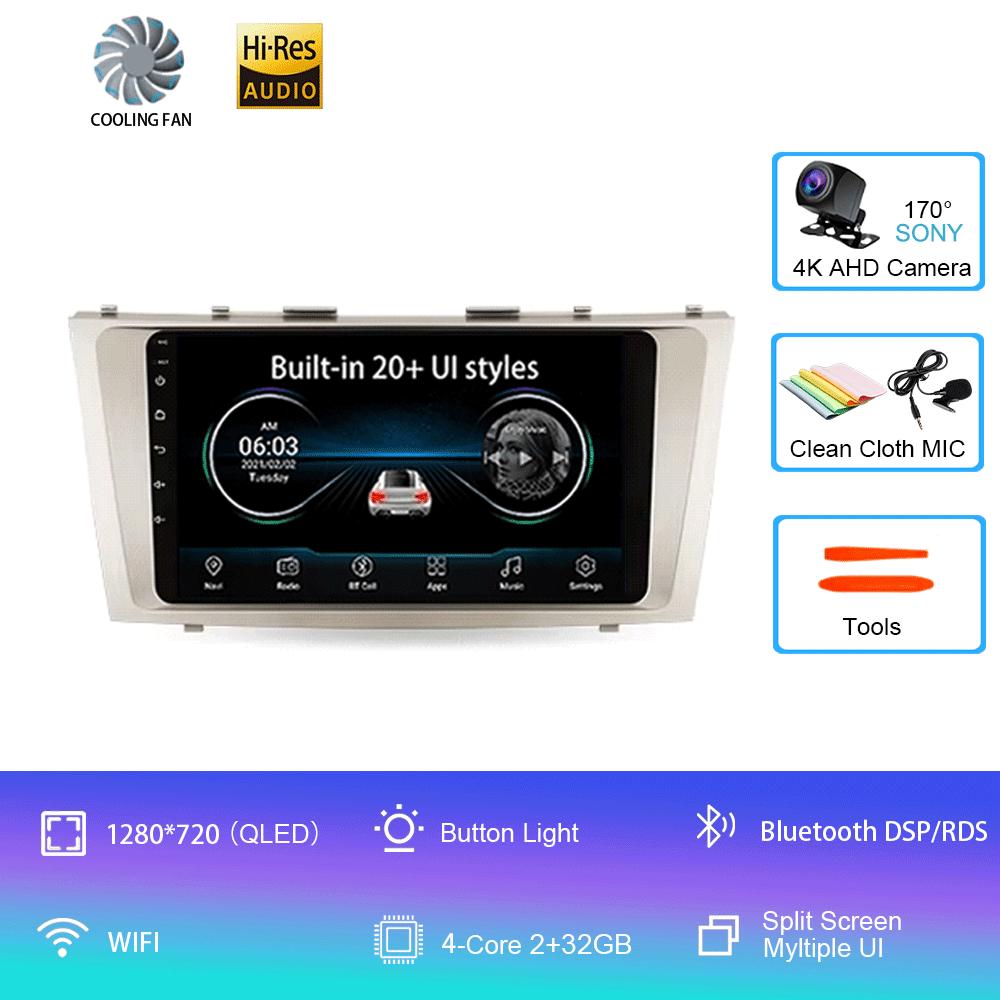 Android 14 Автомобильное радио для Toyota Camry 6 XV 40 50 2006 - 2011 Мультимедийный видеоплеер Навигация стерео GPS Нет 2din 2 din dvd