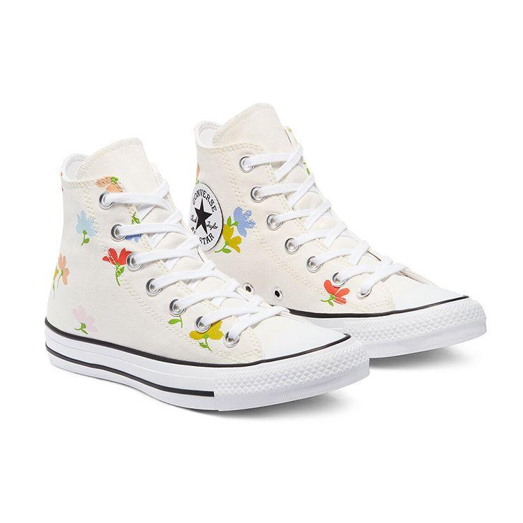 Converse Кеды Chuck Taylor All Star High Top Повседневные парусиновые женские кроссовки Экрю Разноцветные 570919C