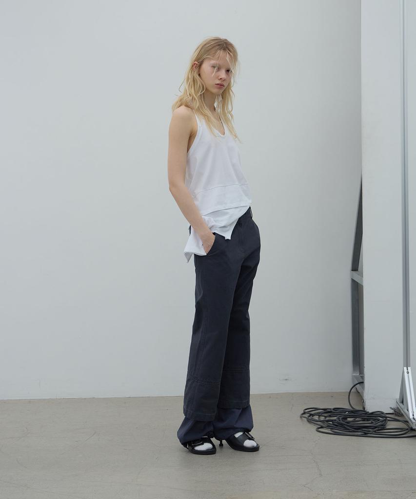 LCDC™ Layered Hem String Pants (Dark Navy)