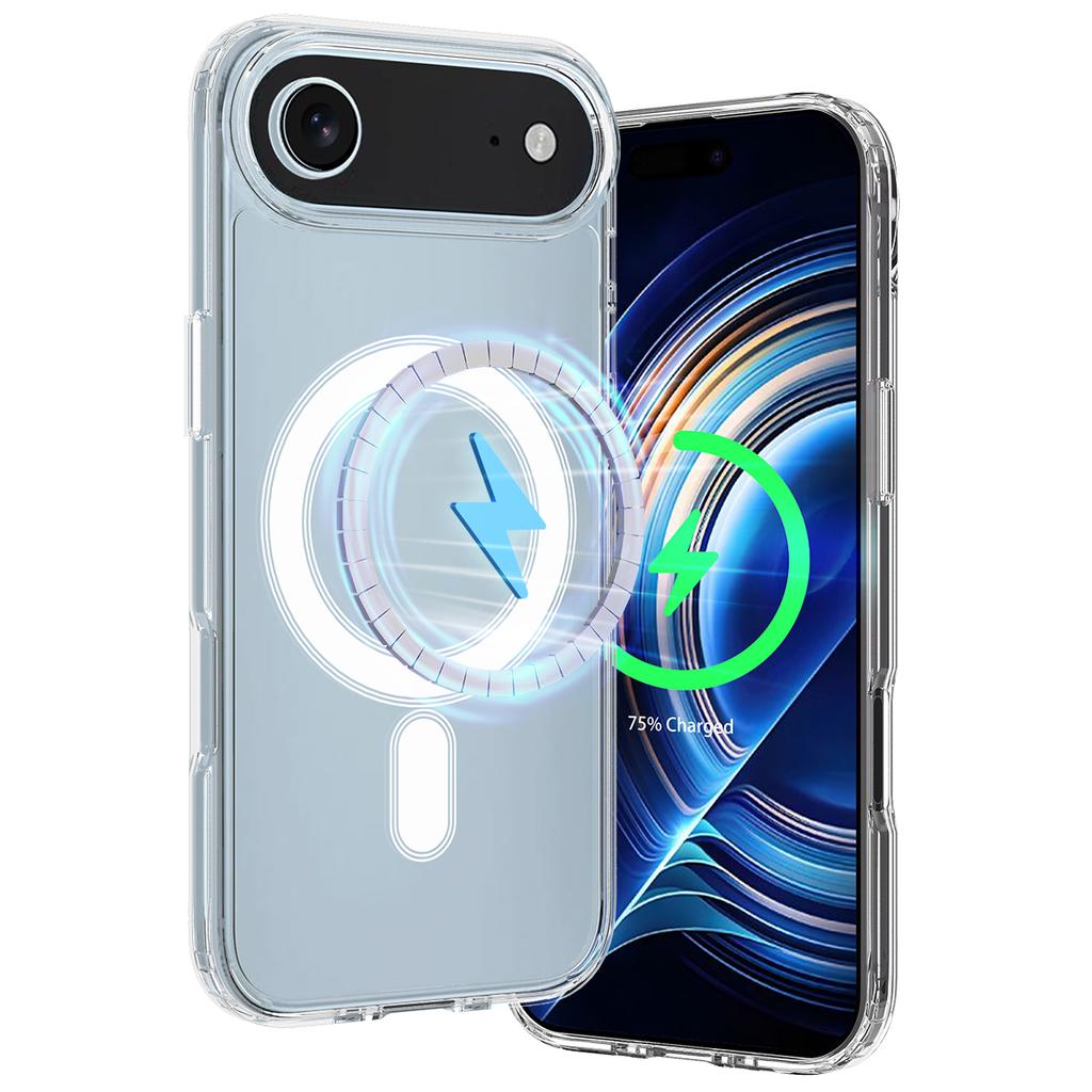 For iPhone Air Clear Phone Case Compatible with MagSafe TPU+Acrylic Back Cover