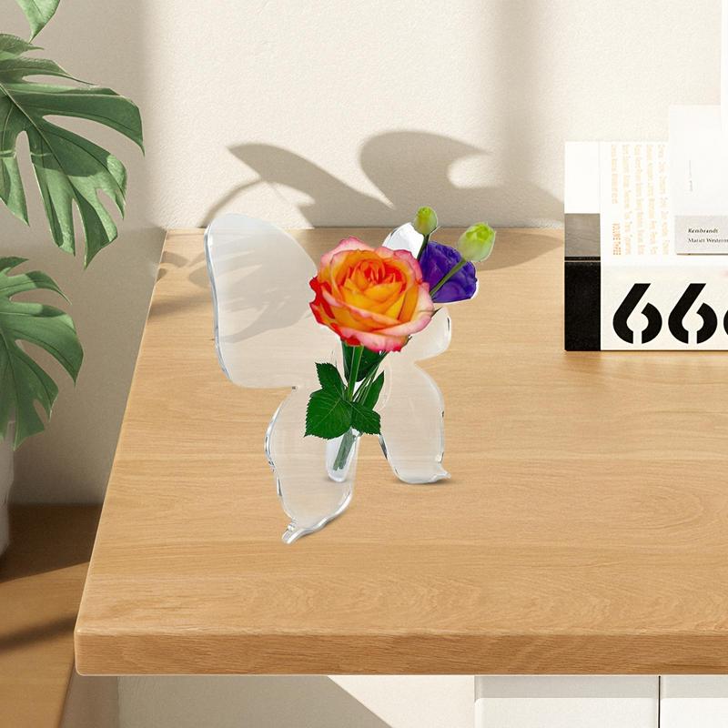 INS прозрачная акриловая ваза-бабочка гидропонный цветочный горшок декоративные украшения художественная ваза для дома гостиной настольные украшения