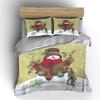 Festive Snowman with Ornaments Bedding Duvet Cover Set Duvet Cover Pillowcases  (1*Duvet Cover 2*Pillowcases, without duvet insert)