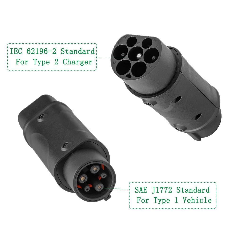 Разъем для зарядки электромобиля EV IEC 62196 Розетка Тип 2 к 1 Адаптер EVSE