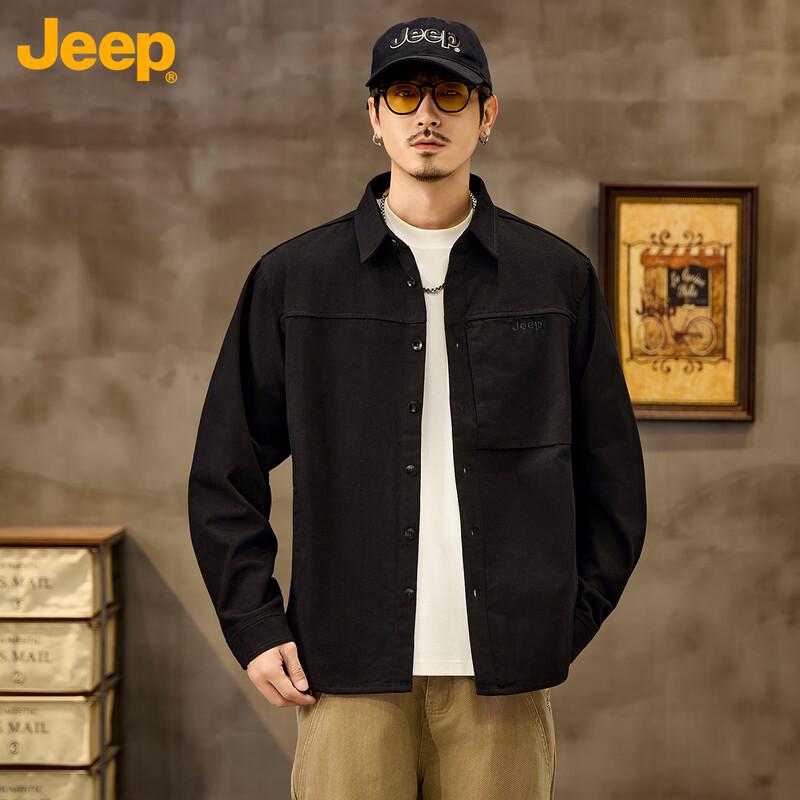 JEEP Unisex Loose Fit Long Sleeve Casual Shirt