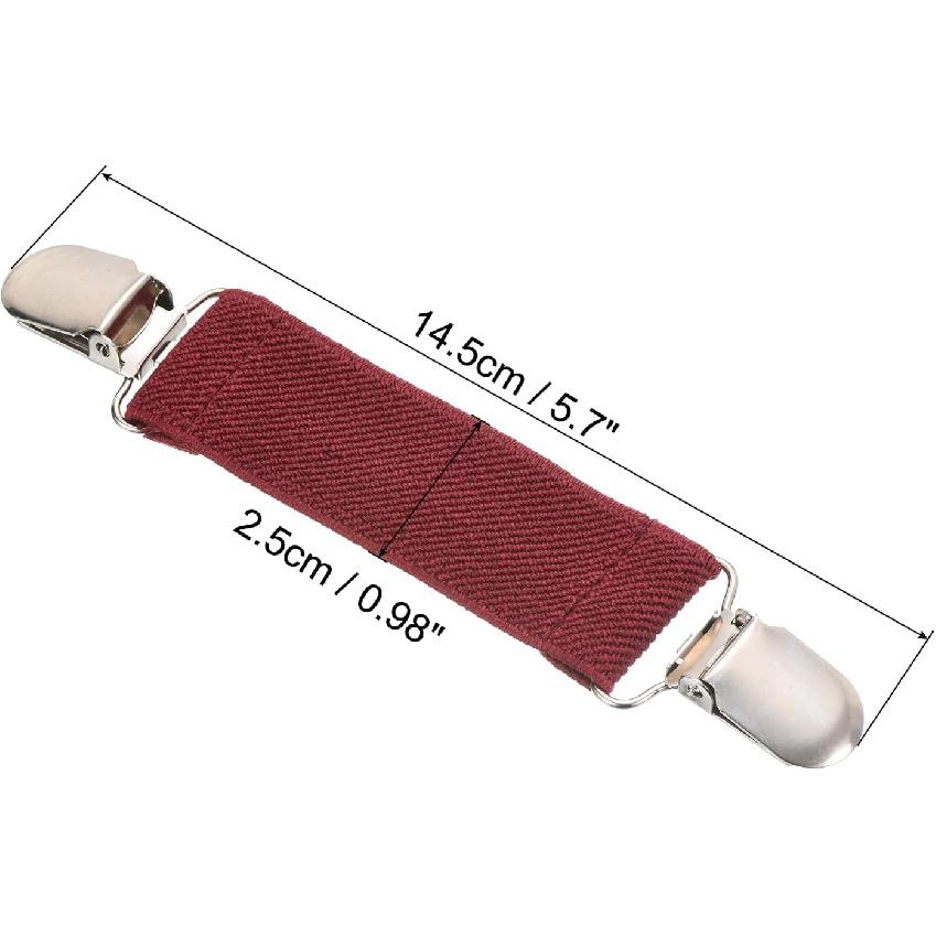 PATIKIL Mitten Clips, Elastic Webbing Strap Hanging Buckle Glove Clamp with Double Side Metal Clip for Keys Bed Sheet