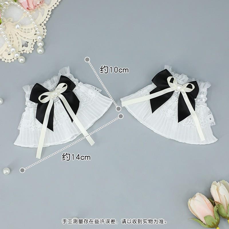 Lolita Lace Sleeve Cuffs With Bow Detail Women Cosplay Wedding Gothic Style